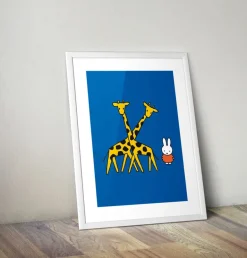 Miffy with Two Giraffes Framed Mini Poster